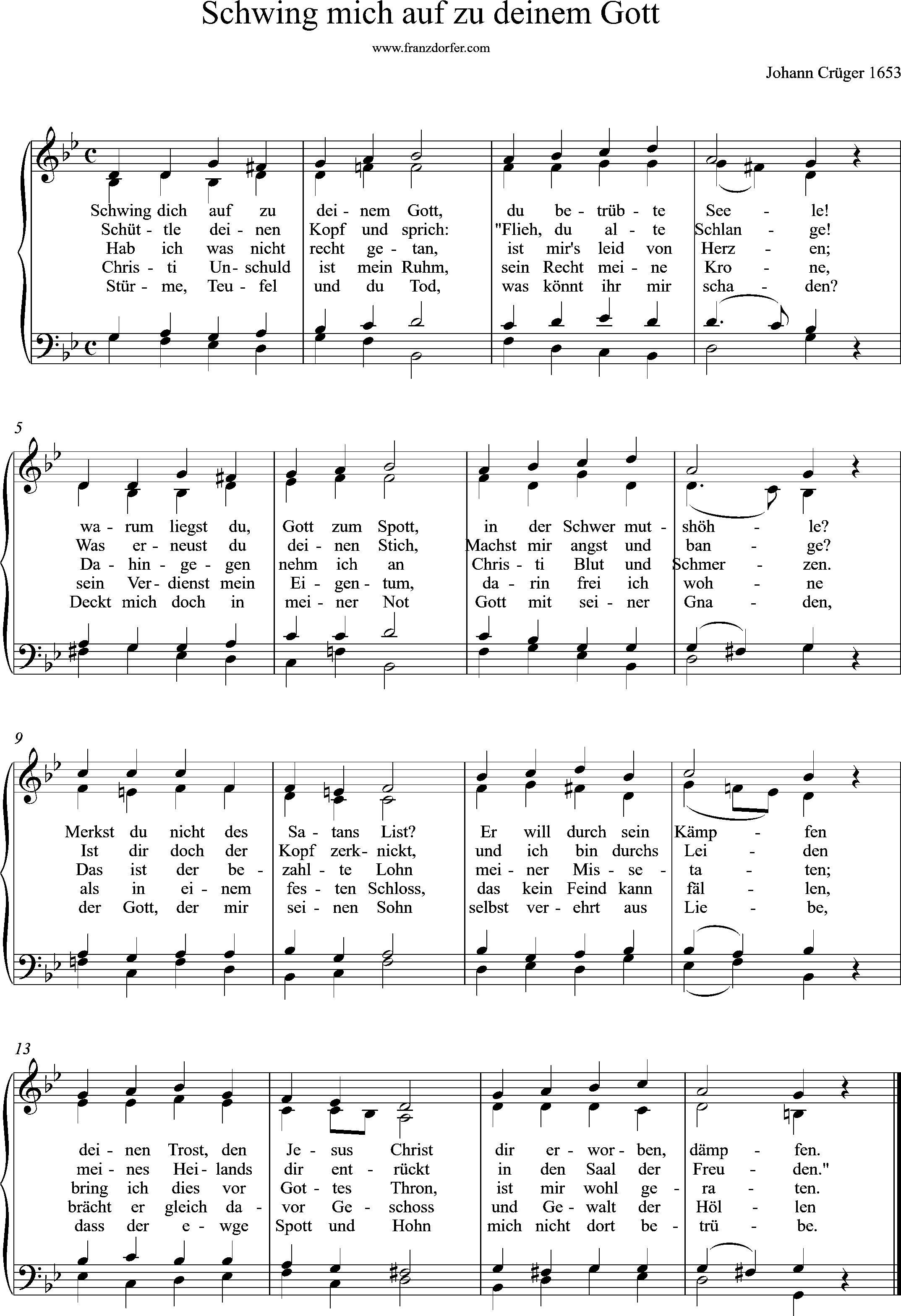 Chor-, orgelnoten, 4stimmig, Schwing mich auf zu deinem Gott